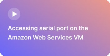 Access serial port on the Amazon Web Services VM