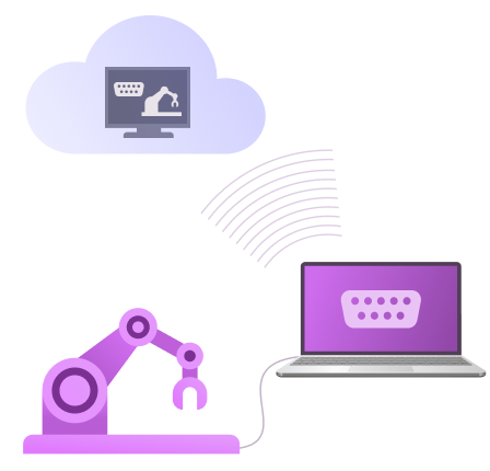 Hardware serial sendo conectado a um servidor em nuvem