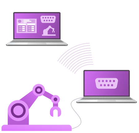 Un componente de hardware en serie compartido entre dos ordenadores