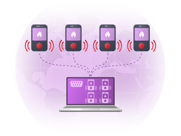 Access the fire control panel over the network